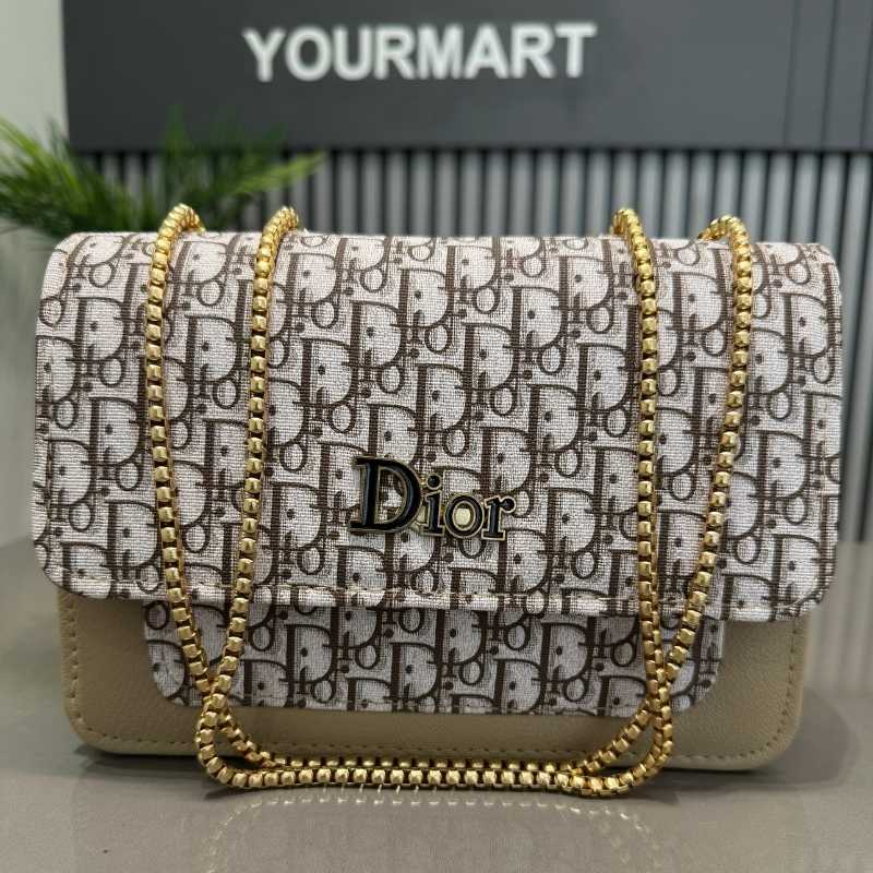Beige | Dior Oblique Canvas & Leather Flap Clutch | Luxury Designer Handbag for Women - jnty.pk