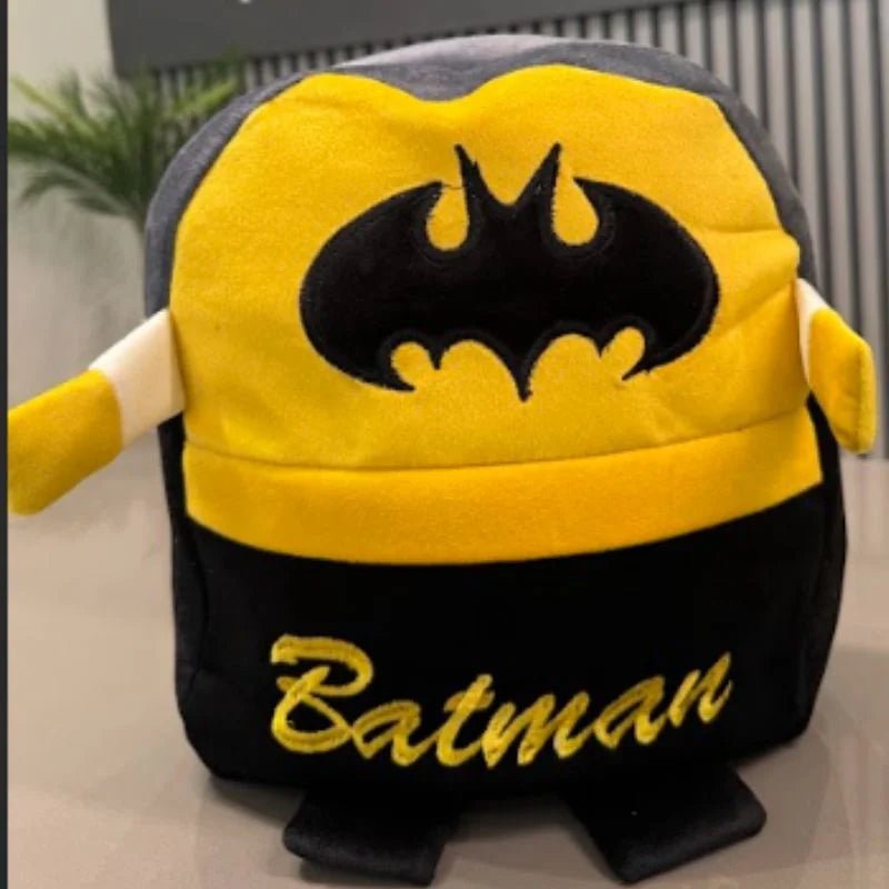 Cute Plush Batman Character Backpack | Stuffed School Bag & Gift for Kids - jnty.pk