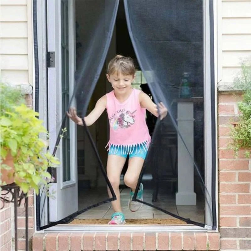 Hands - Free Retractable Magnetic Door Mesh | Magic Mesh Screen Door with Magnetic Closure - jnty.pk