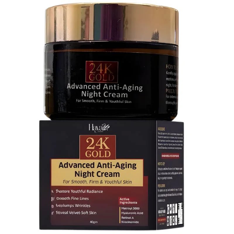 Haya 24K Gold Advanced Anti - Aging Night Cream with Retinol Hyaluronic Acid and Niacinamide - jnty.pk
