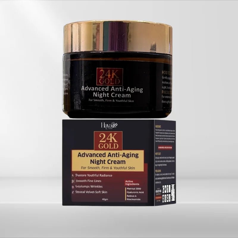Haya 24K Gold Advanced Anti - Aging Night Cream with Retinol Hyaluronic Acid and Niacinamide - jnty.pk