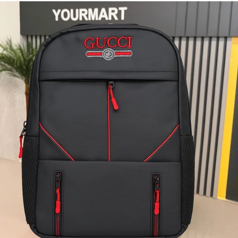 Multi - Functional Travel Backpack | Business Daypack with Laptop Compartment | Black & Red - jnty.pk