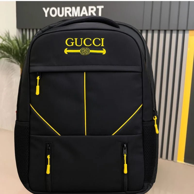 Multi - Functional Travel Backpack | Business Daypack with Laptop Compartment | Black & Yellow - jnty.pk