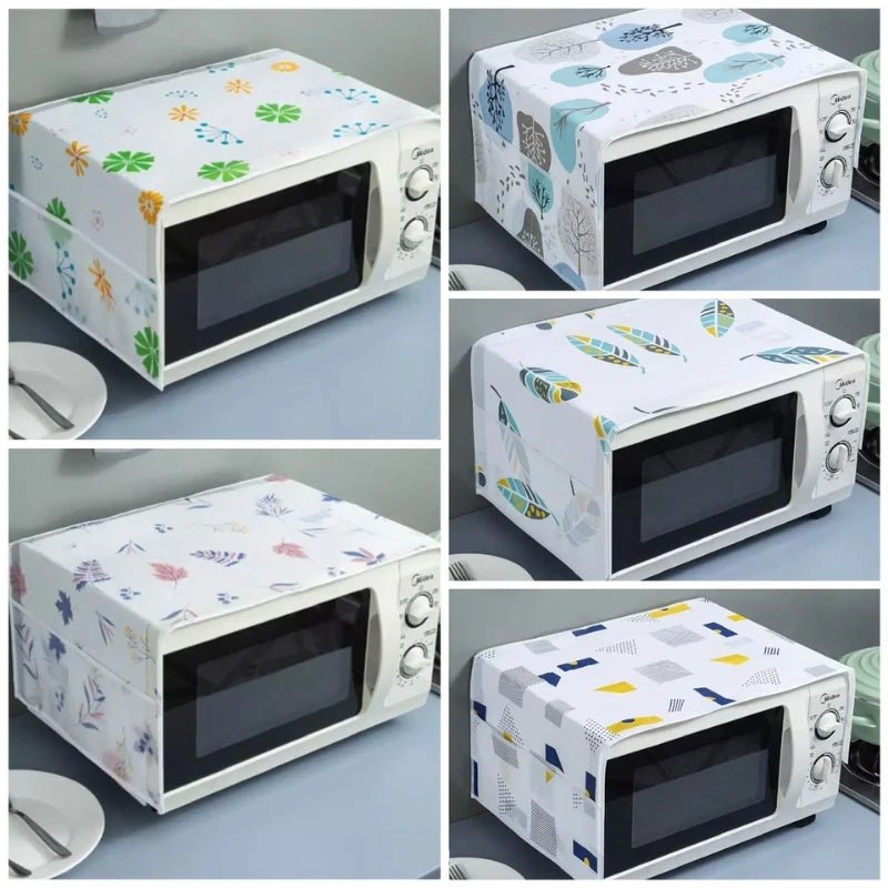 Oven & Microwave Cover | Waterproof Oil Dust Protector with Double Side Pockets - jnty.pk