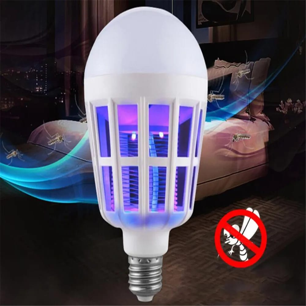 2 - in - 1 LED Mosquito Killer Bulb | 15W Insect Zapper Light | Silent, Odorless, Energy Saving - jnty.pk