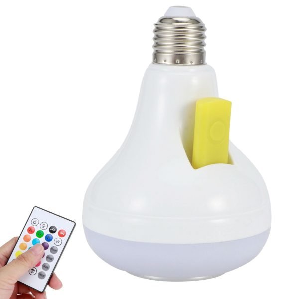 2 - in - 1 Smart LED Bulb with Bluetooth Speaker | RGB Color Light + Remote Control - jnty.pk