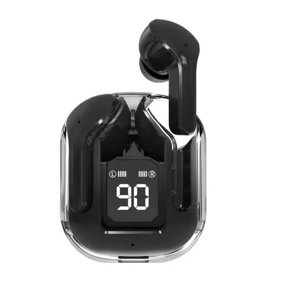 Air31 Earbuds Wireless | Crystal Transparent Bluetooth 5.3 | LED Display | Heavy Bass Stereo Sound - jnty.pk
