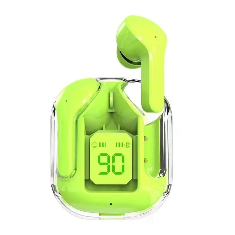 Air31 Earbuds Wireless | Crystal Transparent Bluetooth 5.3 | LED Display | Heavy Bass Stereo Sound - jnty.pk