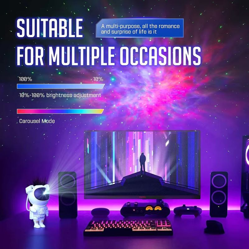 Astronaut Star Projector Night Light | Bring the Galaxy to Your Room | LED Nebula & Starry Sky Projection - jnty.pk