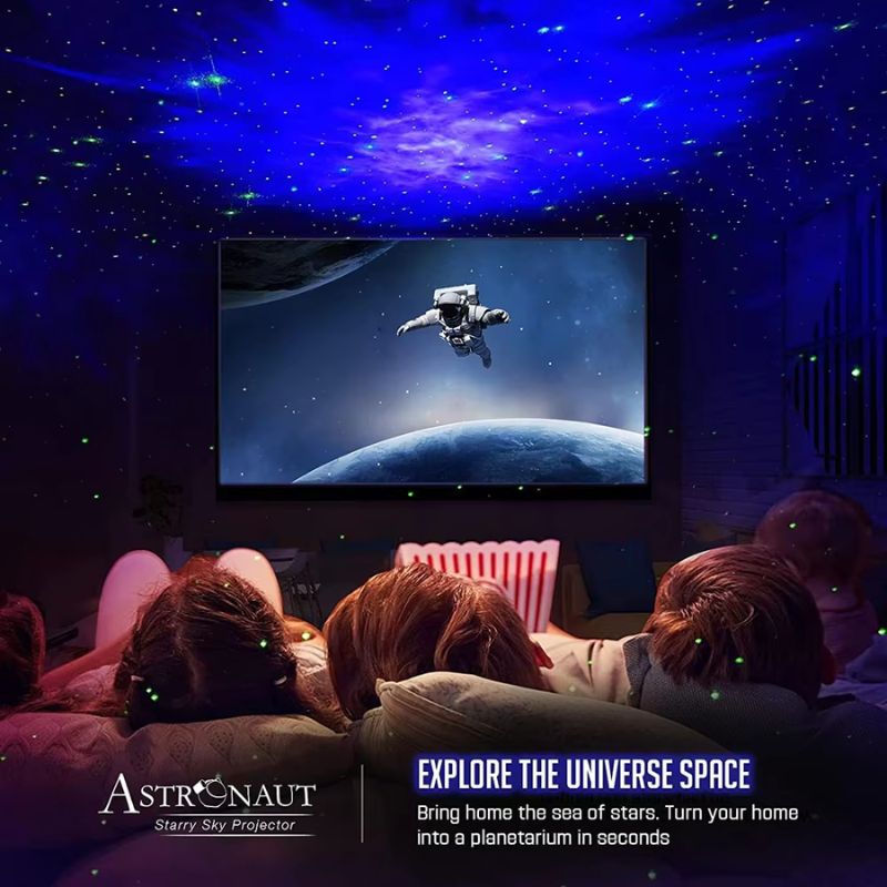 Astronaut Star Projector Night Light | Bring the Galaxy to Your Room | LED Nebula & Starry Sky Projection - jnty.pk