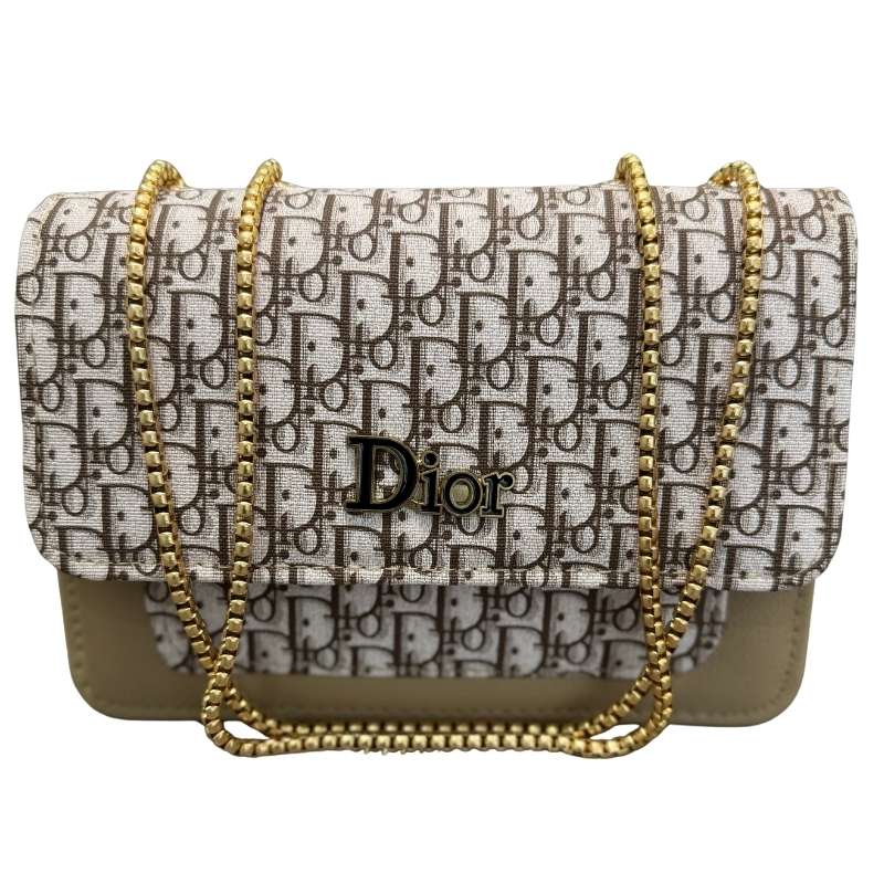 Beige | Dior Oblique Canvas & Leather Flap Clutch | Luxury Designer Handbag for Women - jnty.pk