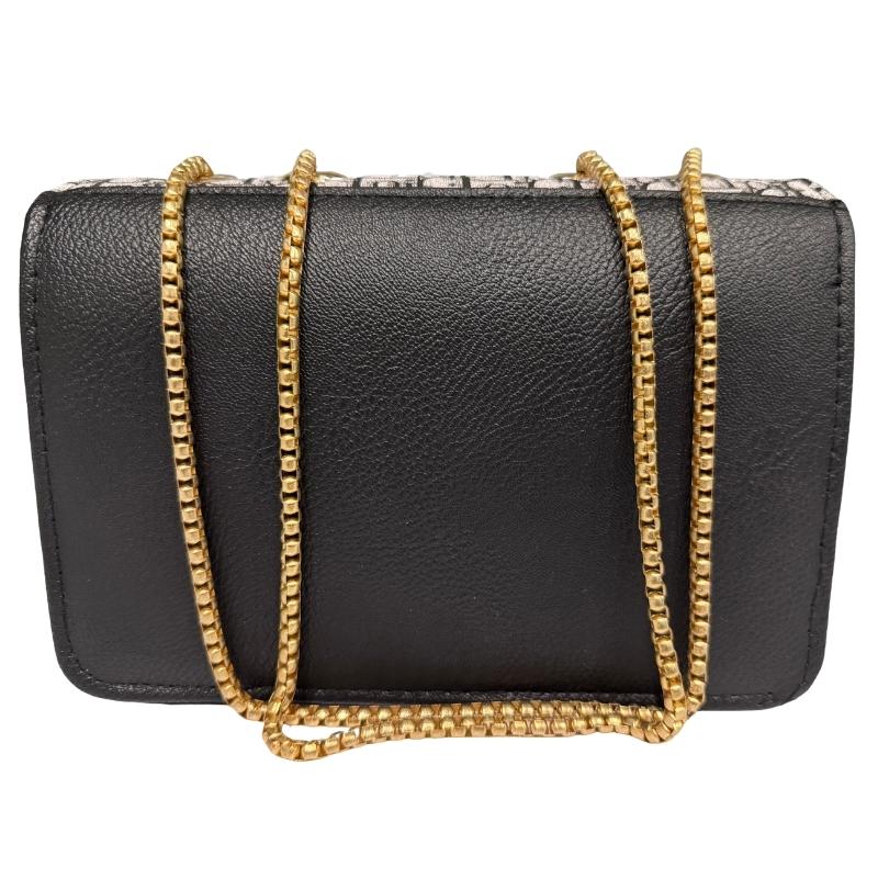 Black | Dior Oblique Canvas & Leather Flap Clutch | Luxury Designer Handbag for Women - jnty.pk