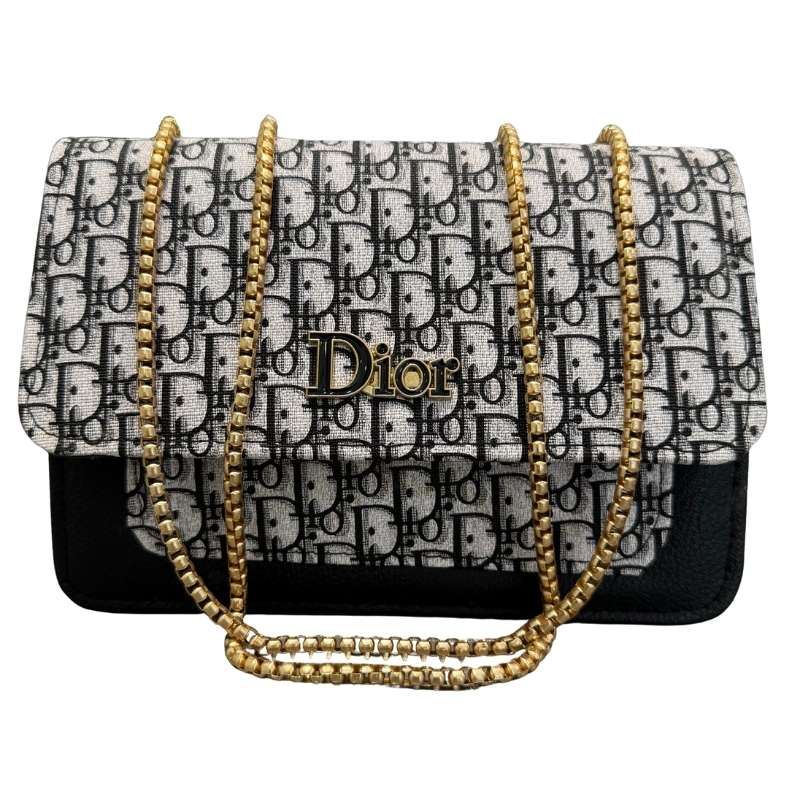 Black | Dior Oblique Canvas & Leather Flap Clutch | Luxury Designer Handbag for Women - jnty.pk