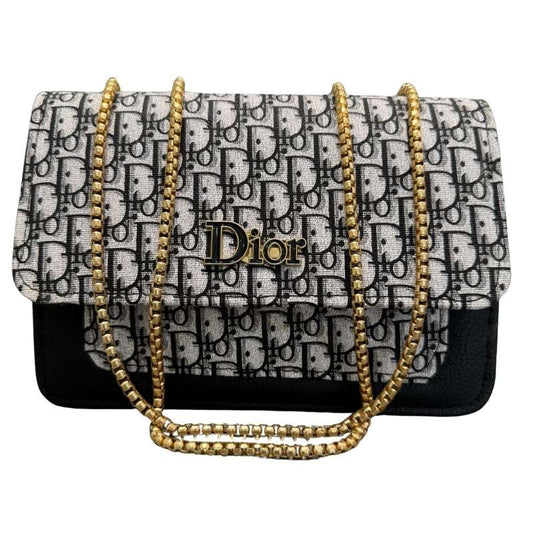 Black | Dior Oblique Canvas & Leather Flap Clutch | Luxury Designer Handbag for Women - jnty.pk