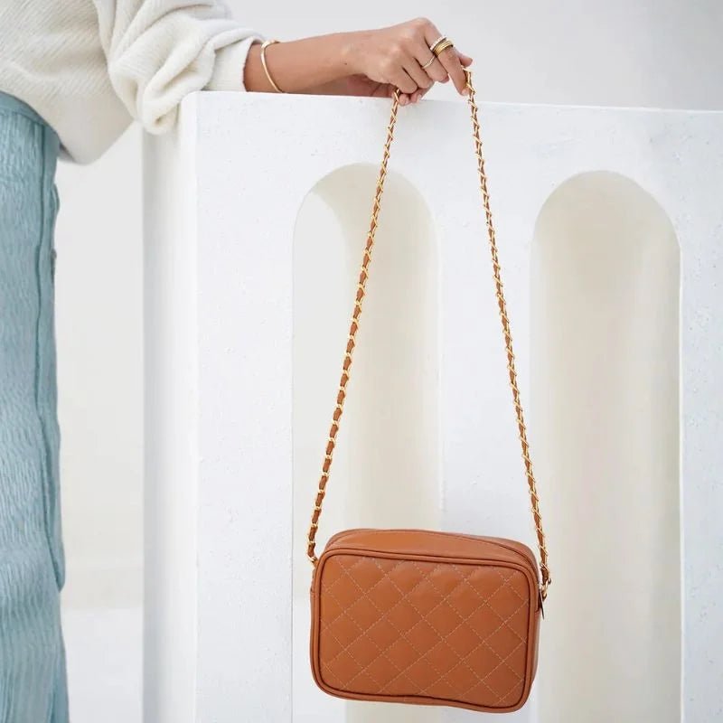 Brown Leather Handbag for Girls & Women | Stylish Shoulder & Crossbody Bag | Daily Use & Gift - jnty.pk