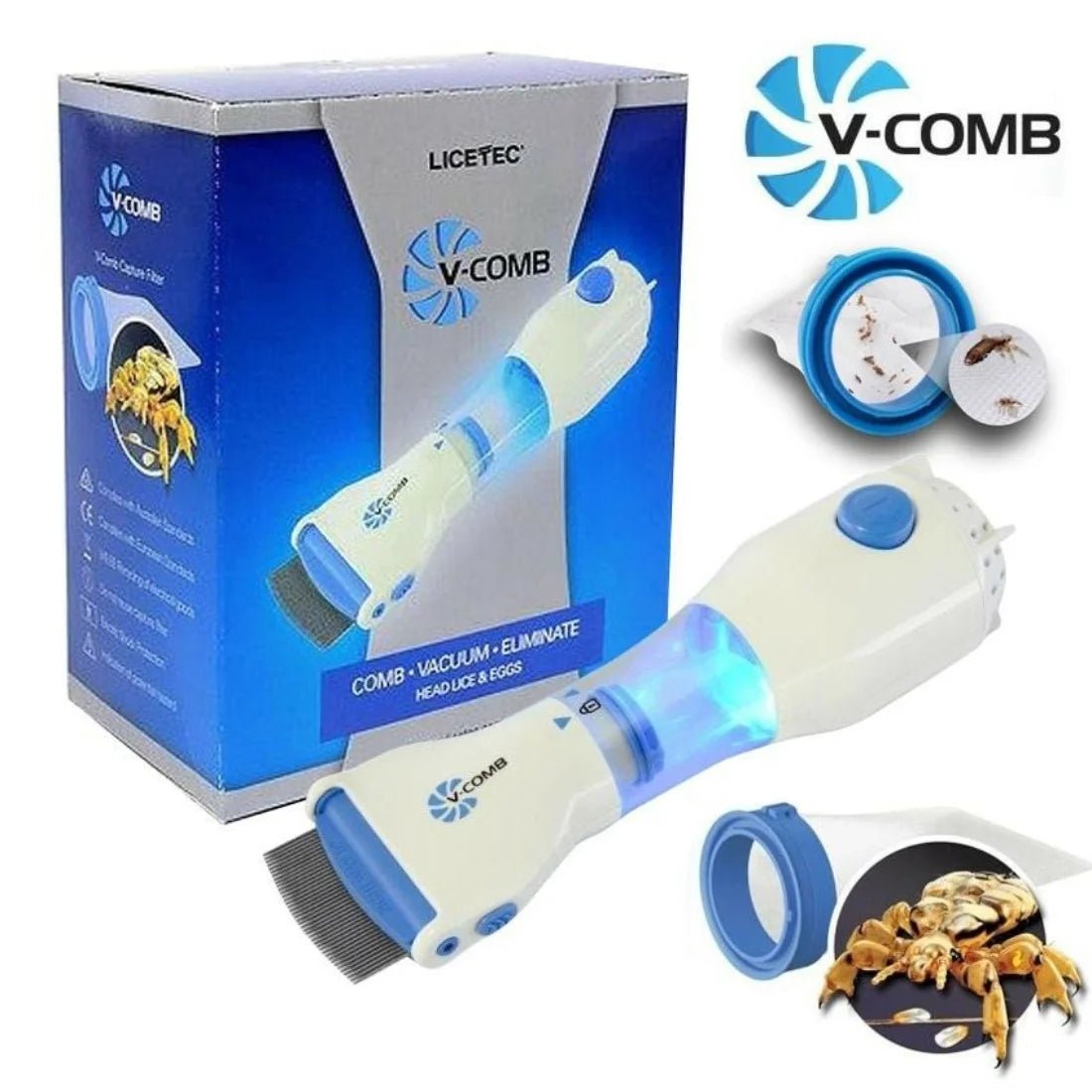 Electric V - Comb Anti Lice Machine | Chemical - Free Safe Lice & Egg Removal Device - jnty.pk