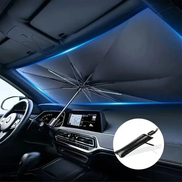 Foldable Car Windshield Umbrella Sunshade | UV Protection & Heat Blocker for All Vehicles - jnty.pk