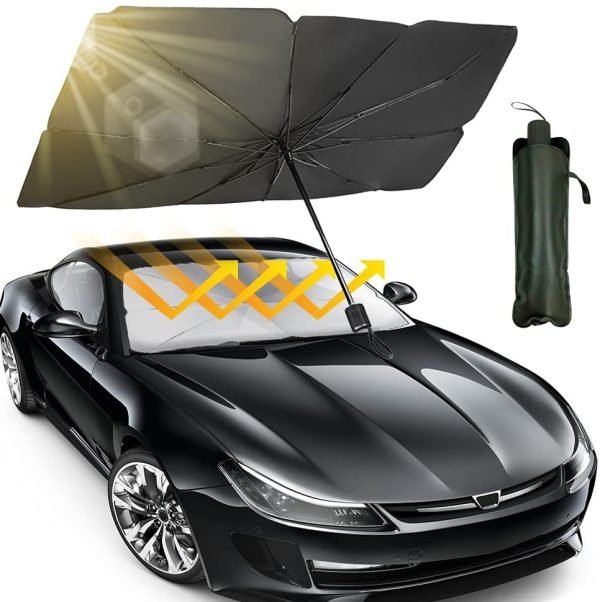 Foldable Car Windshield Umbrella Sunshade | UV Protection & Heat Blocker for All Vehicles - jnty.pk