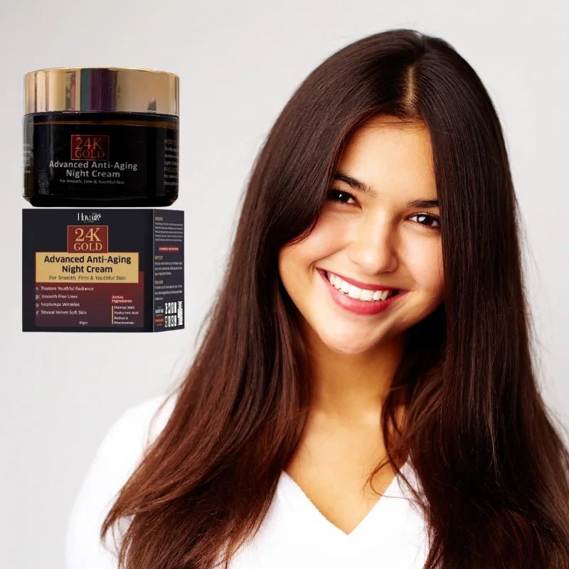 Haya 24K Gold Advanced Anti - Aging Night Cream with Retinol Hyaluronic Acid and Niacinamide - jnty.pk