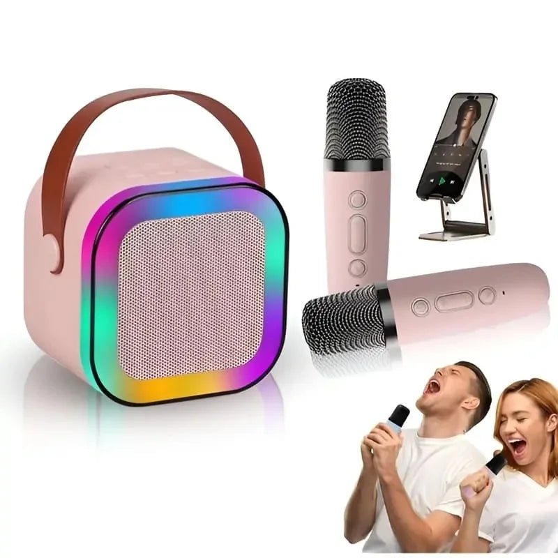 Karaoke Portable Wireless Bluetooth Speaker with Microphone Sound System for Singing and Parties (Random Color) - jnty.pk
