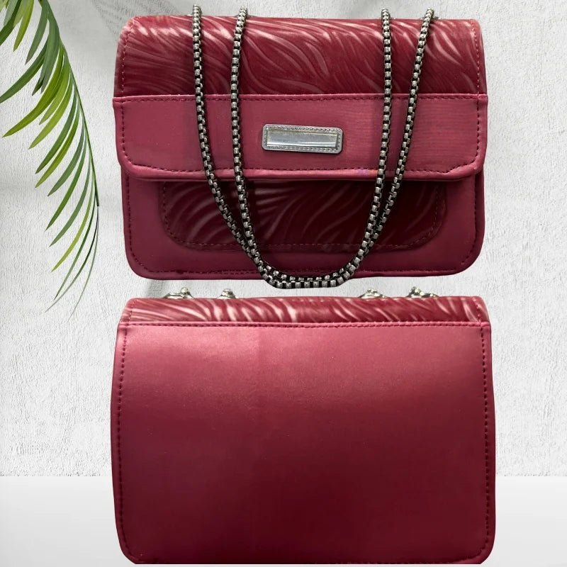 Luxury Women’s Shoulder Bag in Maroon Faux Leather for Casual, Work, and Formal Use - jnty.pk