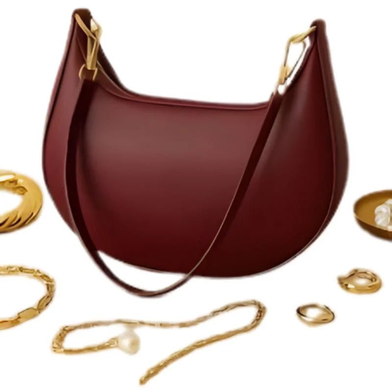 Maroon Luxury Fashion Hand Bag for Girls & Ladies | Stylish Shoulder & Crossbody Bag | Long Strap - jnty.pk