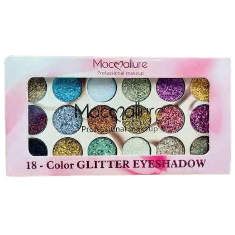 Mocallure 18 Color Glitter Kit | High - Pigment Sparkle Palette for Eyes, Lips & Face Makeup - jnty.pk