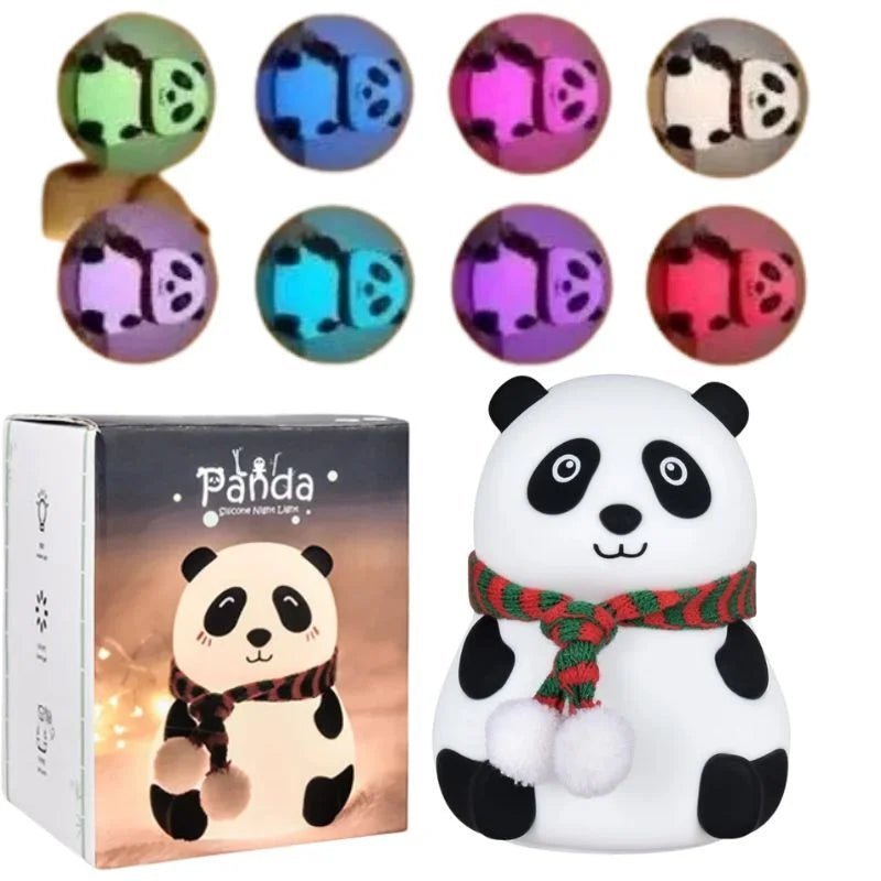 Panda LED Night Lamp | YH - 608 Model | Soft Silicone Rechargeable Night Light | 7 - Color Touch Control | Kids Bedroom, Nursery & Gift Decor - jnty.pk