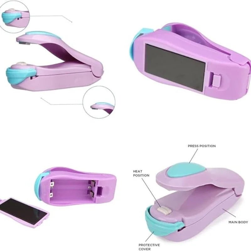 Portable Mini Heat Sealing Machine | Snack Bag Sealer | Handheld Resealer | Random Color - jnty.pk