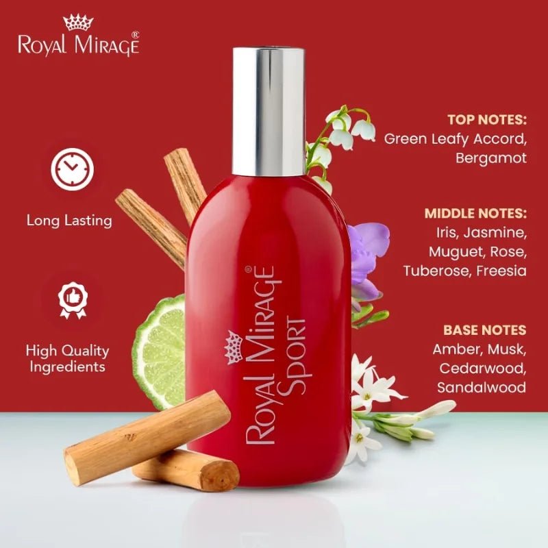 Royal Mirage Sport Eau De Cologne 120ml | Long - Lasting Refreshing Unisex Perfume - jnty.pk