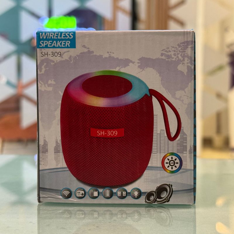 SH - 309 Mini Wireless Bluetooth Speaker | Portable 5W Outdoor Speaker | RGB Night Light - jnty.pk