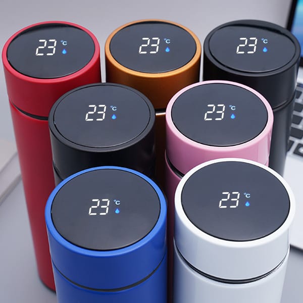 Temperature Display Thermos Water Bottle 500ML Stainless Steel Insulated Hot and Cold Flask with LED Display (Random Colors) - jnty.pk